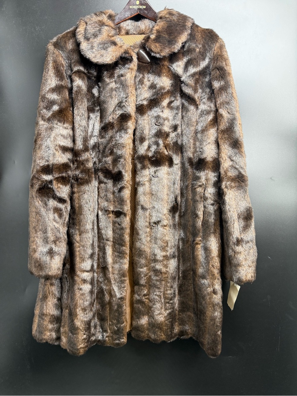 Alpine Studio Women's Brown Faux Fur Coat